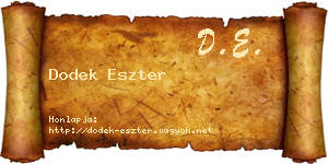 Dodek Eszter névjegykártya